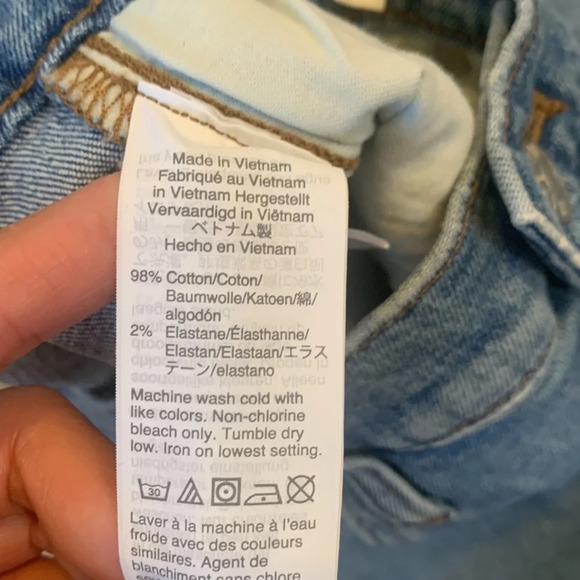 Madewell The High Rise Slim Crop Boyjean distressed raw hem Size 26 - Picture 10 of 14